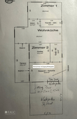 Grundriss mit Wintergarten 
