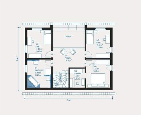Grundriss Obergeschoss