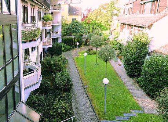 Grüne Aussicht vom Balkon