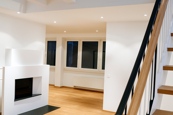 Wohnzimmer mit Kamin