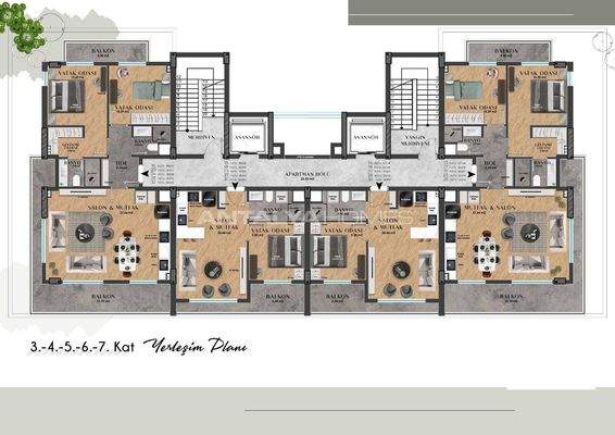 Flats in Complex with Ideal Location Antalya Altintas