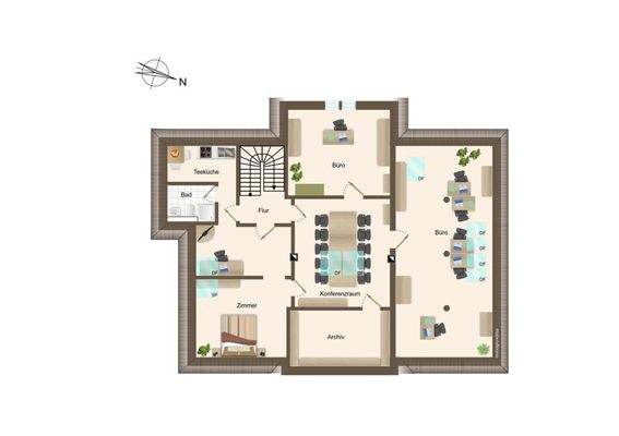 Variante 2: Grundriss Dachgeschoss Praxis