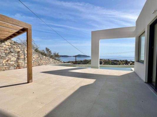 Kreta, Schisma Eloundas: Villa mit 3 Schlafzimmern und Pool bietet einen atemberaubenden Meerblick auf Elounda