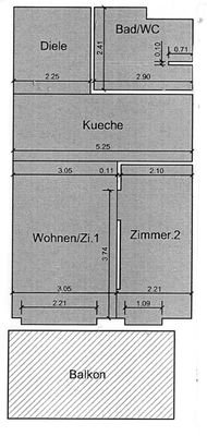 Grundriss gemäß Bauplan, als Anlehnunggg