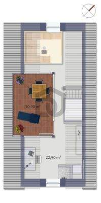 DG - Grundriss möbliert