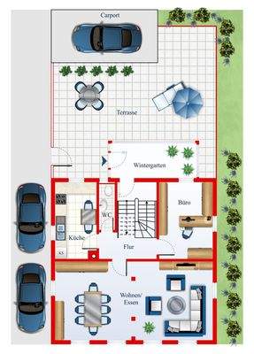 Grundstück mit Grundriss Erdgeschoss