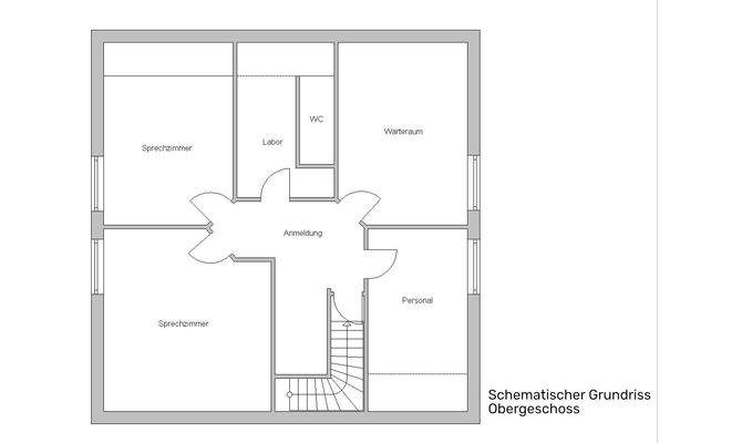 Schematischer Grundriss Obergeschoss Hauptstr. 30c