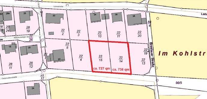 Größe Flurstück 22/14 und 22/15