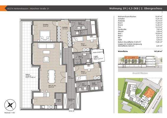Grundriss Wohnung 39
