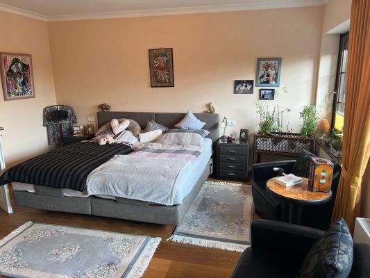 Schlafzimmer mit Seeblick