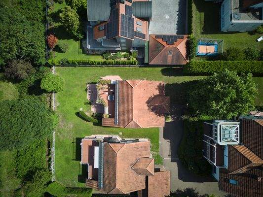Luftaufnahme Haus u. Garten