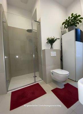 Dusche im Bad - KI bearbeitet