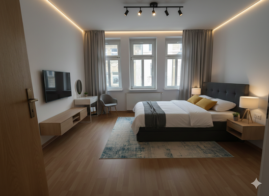 Einrichtungsbeispiel, Vermietung unmöbliert