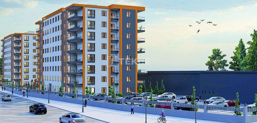 Apartments in a Complex with Security on the Boulevard in Sincan