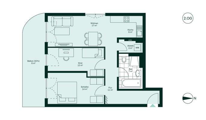 Komfortabler Grundriss