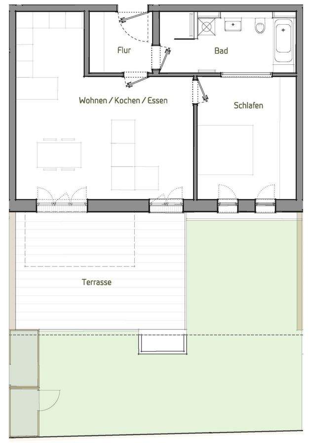 Helle 2-Zimmer-Wohnung mit Gartenanteil - Foto 4