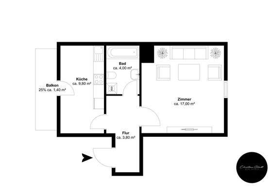 Charlottenstr. 65, 2. OG links - Etage 1, Ansicht 1, Schnitt 1, Einheit 1 - Q6XBCN