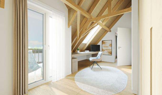 Praktischer Arbeits-/Ankleideraum