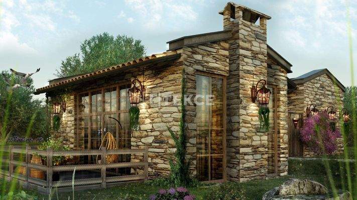 Single-Floor Stone Houses in Green Area in Mugla Milas