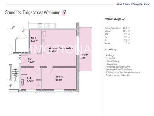 GRUNDRISS ERDGESCHOSS WOHNUNG 4