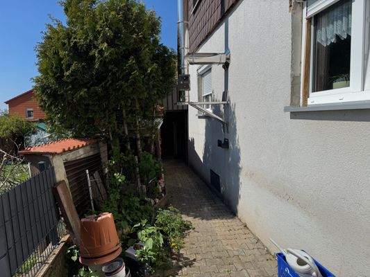 Zugang Schuppen Werkstatt