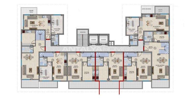 Apartments 200 M from the Kleopatra Beach in Alanya