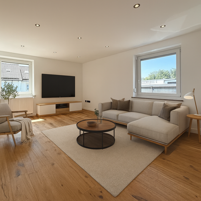 Wohnzimmer - Einrichtungsbeispiel mit KI