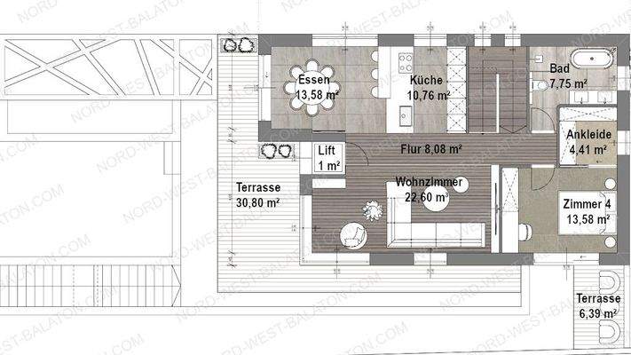 Grundriss obere Ebene