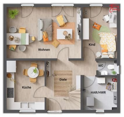 Grundriss EG zusätzl. Zimmer