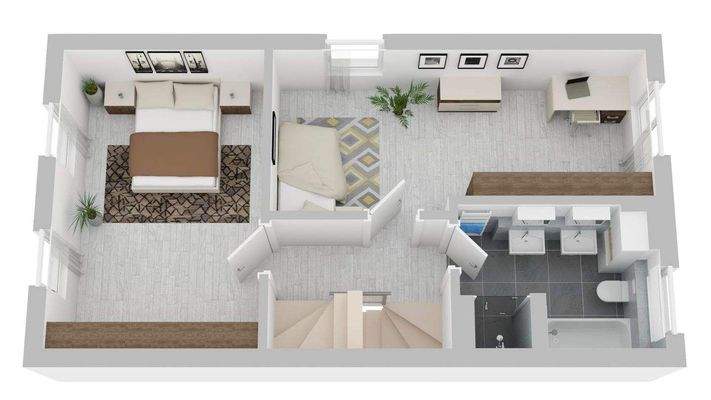 Obergeschoss -unverbindliche Illustration