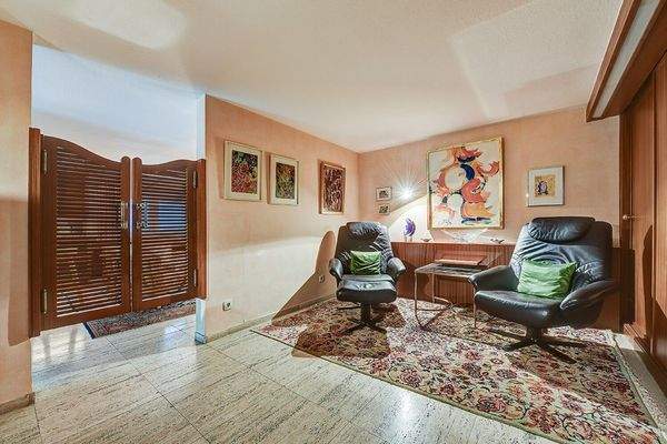 Das Arbeitszimmer im Gartengeschoss