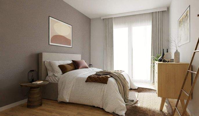 Helles und komfortables Schlafzimmer