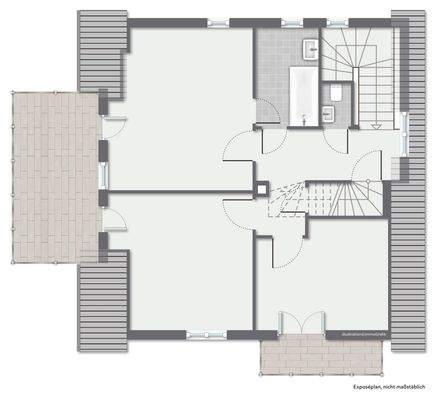 Obergeschoss: kaum Dachschräge
