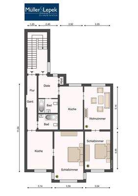 Grundriss 2. und 3. Obergeschoss