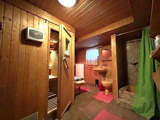 Sauna im Kellergeschoss