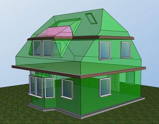 Einblick Süd beheizt unbeheizt Hauptgebäude