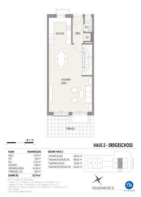 Grundriß Haus2 - Erdgeschoß