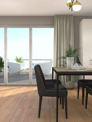 Blick auf die riesige Dachterrasse