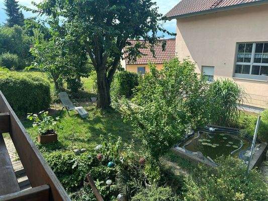 Teich hinter dem Haus