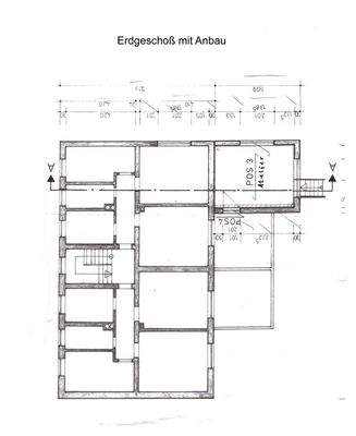 Erdgeschoß mit Anbau