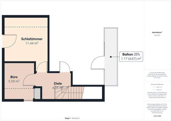 Wohnungsgrundriss Etage 1