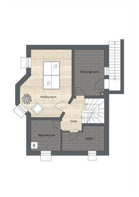 Grundriss vom KG des EFH