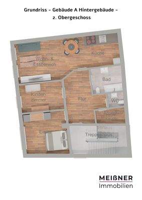 Gebäude 1 - 2. OG (Hinterer Gebäudeteil)