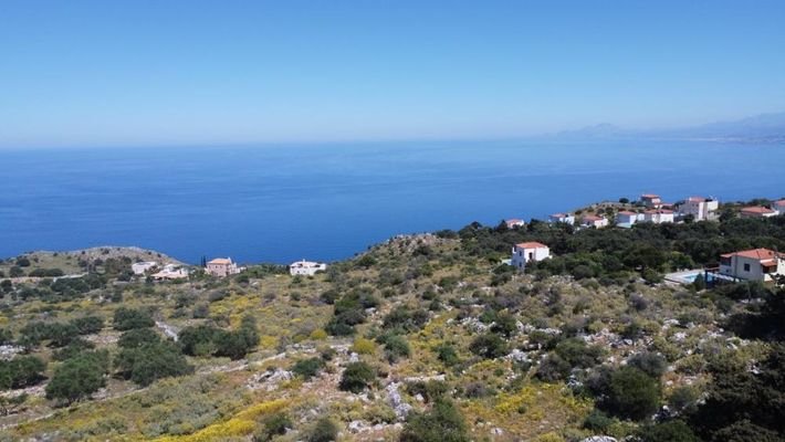 Kreta, Kefalas Chania: Großes Grundstück mit unverbautem Meer- und Bergblick zu verkaufen