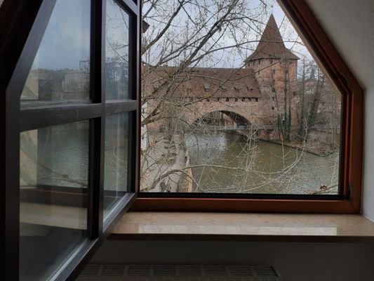 Blick auf Kettensteg - Schlafzimmer