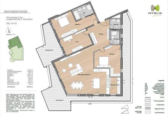 Grundriss Wohnung 14+15