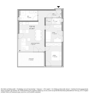 Grundrissplan Top 02