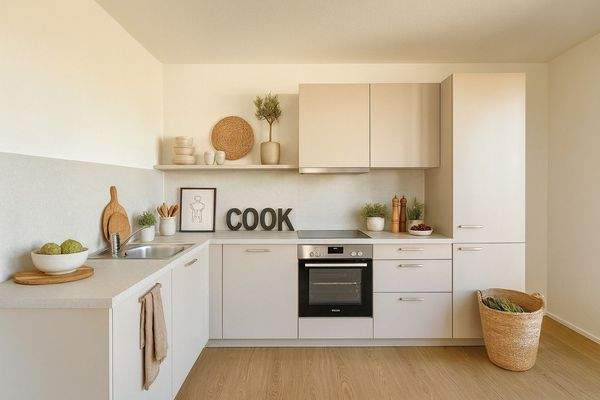 Moderne Küche mit Dekor