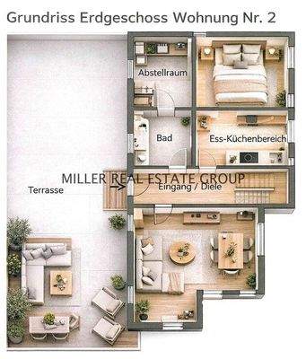 Grundriss Erdgeschoss Wohnung II