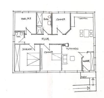 Grundriss Hauptwohnung